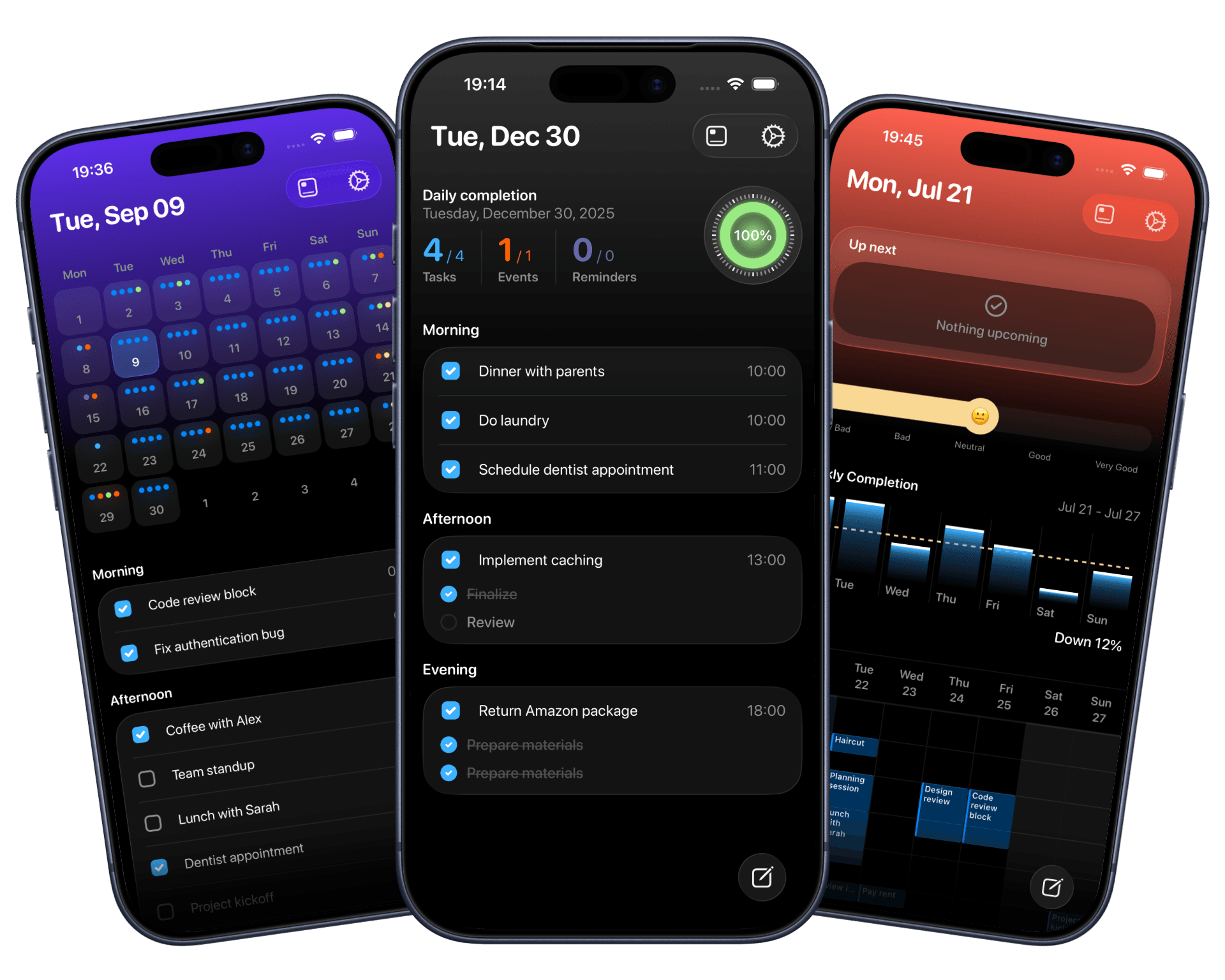 Threadify calendar view showing scheduled posts across multiple platforms